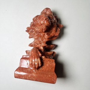 Cilalı kırmızı güneş taş aslan heykeli heykel doğal kristal heykeli süs hayvan heykelcik ev ofis için manevi taş - Product Image 4