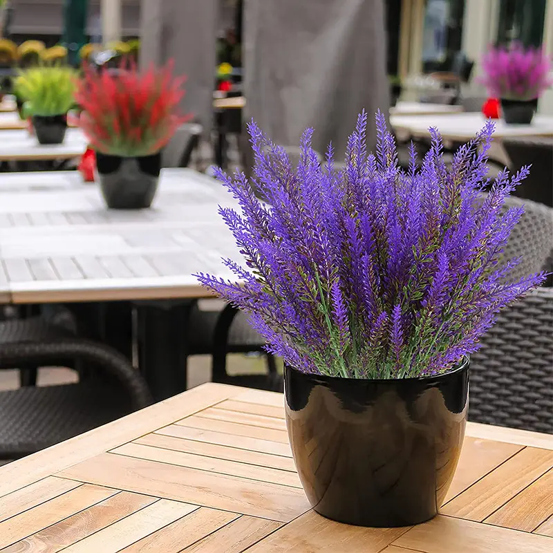 Flores artificiales de lavanda para decoración del hogar y boda Plástico duradero y seda para el Año Nuevo chino para restaurantes Hoteles