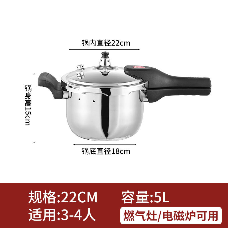 22cm double-bottomed stainless steel pressure cooker