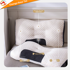 Home Use Non-Collapse Pillow Core SPA <strong>Sleep</strong> <strong>Aid</strong> Pair Neck Protection Hotel Massage Feather Silk Pillow Solid Pattern - Product Image 5