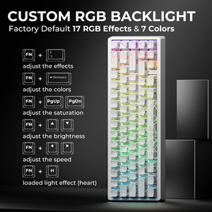 XVX M67 Jadestone RGB Backlit Bàn Phím Cơ Khí Trắng Spider Web Phiên Bản 65% Không Dây QMK/Thông Qua Chơi Game Tri-Chế Độ Hot Swappable - Product Image 5