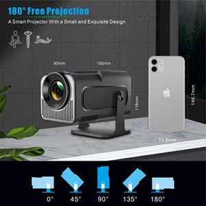 2024 proiettore android 11 4K wifi hy320mini proiettori portatili telefono cellulare senza fili schermo portatile proyector casa - Product Image 5