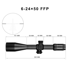 Optik 6-24X50 FFP taktik av lekelenme kapsamları teleskopik kolimatör silah nişan dürbünü avcılık için - Product Image 3