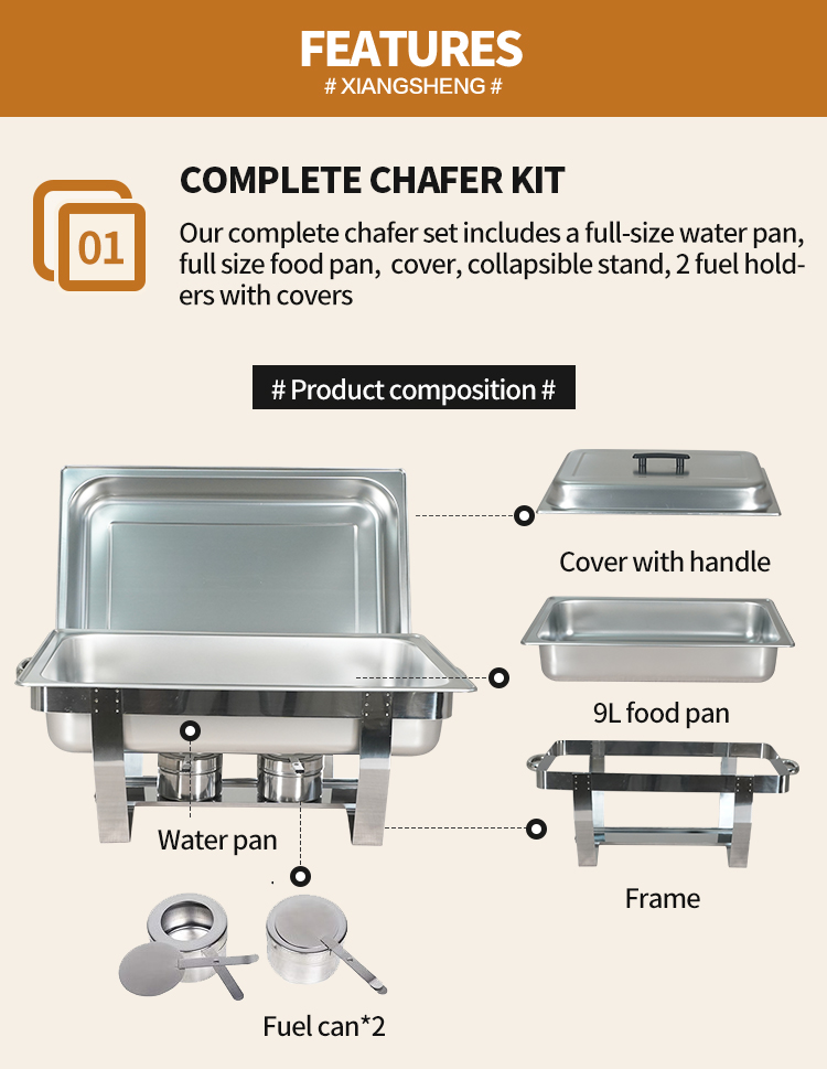 China Good Restaurant Stainless Steel Cooked Food Warm Chafing Dishes