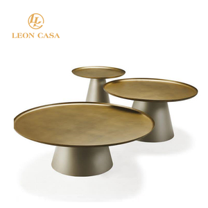 Luxury <strong>3</strong> Piece Nordic Minimalist Metal Coffee <strong>Table</strong> in Steel Gold Round Side <strong>Table</strong> Chrome Coffee <strong>Table</strong> <strong>Set</strong> - Product Image 5