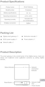 Центральный контроллер ZigBee gateway, проводной термостат с клапаном радиатора, управление устройствами ZigBee - Product Image 3