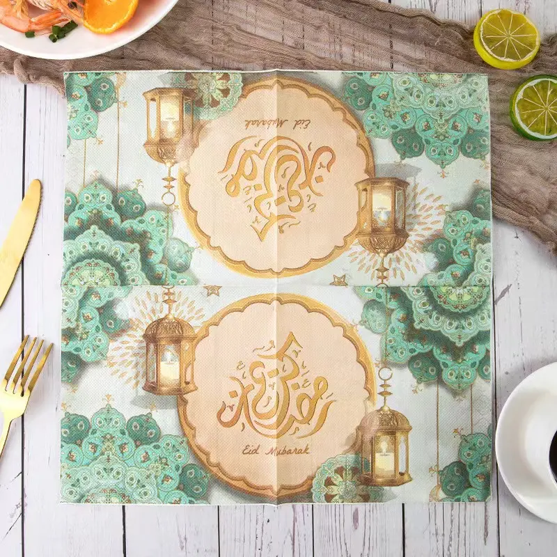 Art paper napkins Retro Gold Moon style kitchen table decorative napkins
