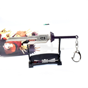 Anime siyah Seer gökyüzü ters kolye moda Metal alaşım anahtarlık silah modeli UV baskı geri savaş periferik lanet - Product Image 5