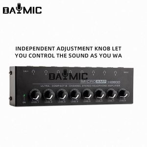 AMPLIFICADOR DE AURICULARES de 8 canales, amplificador de Audio estéreo de Metal, Mini Monitor divisor de auriculares, 1 entrada de fábrica