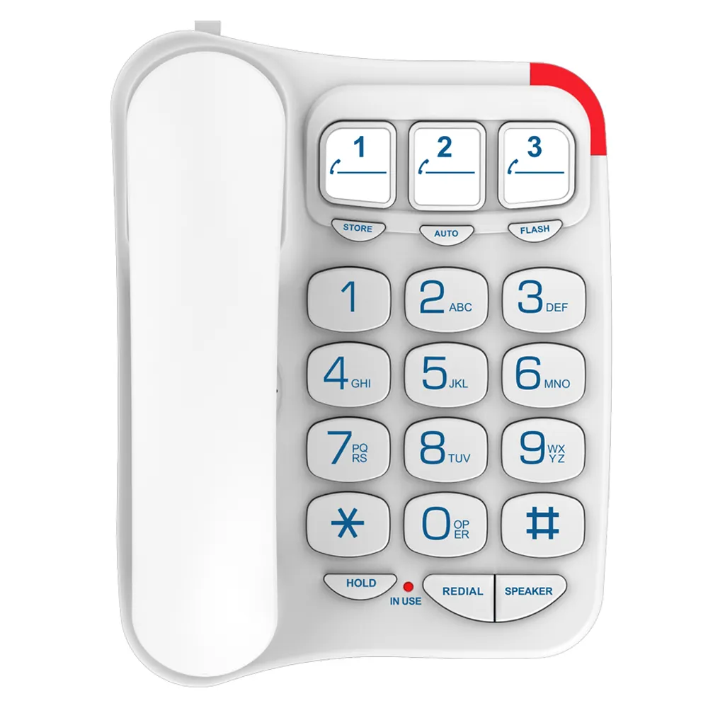 Telefone com alto-falante ic e botão de emergência