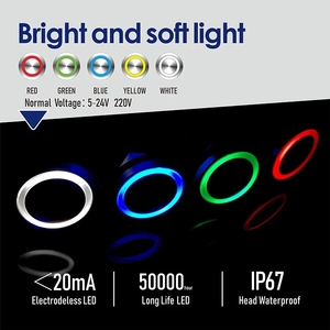 12 16 19 22MM Mini Short Tact impermeabile IP68 momentaneo in metallo interruttore a pulsante ultrasottile con indicatore LED rosso verde - Product Image 6