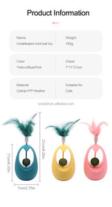 Juguetes de hierba gatera para gatos, vaso de juguete para gatos con bolas de hierba gatera comestible, juguete divertido interactivo para interiores con plumas, juguete para hacer ejercicio - Product Image 6