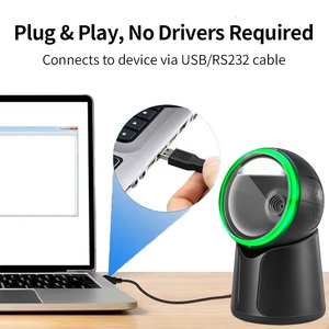 JINGXIN1d larga distancia con cable de alta velocidad 2d RS232 USB matriz de datos lector de código QR escáner de código de barras de escritorio
