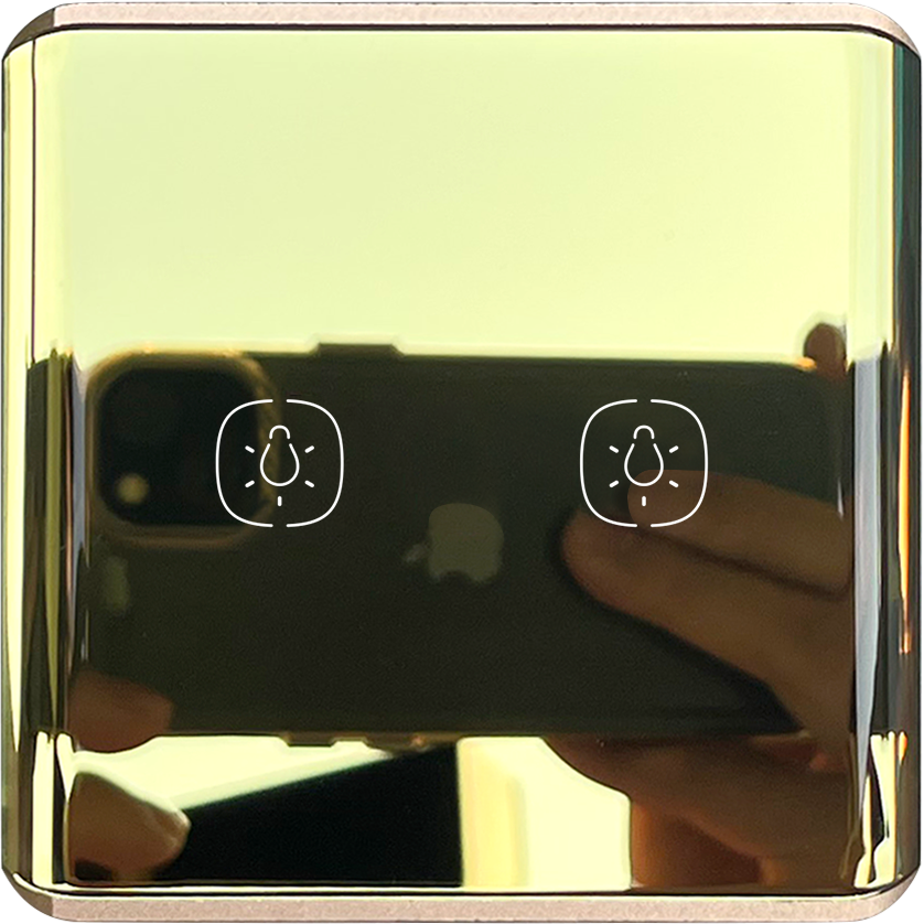 2gang Lighting switch-Mirror Gold