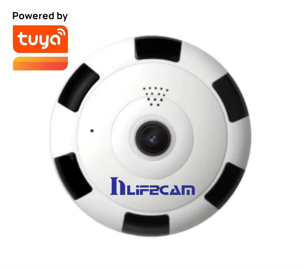 Tuya Smart APP3.0MPパノラマフィッシュアイVR360WIFI IPカメラ屋内ホームセキュリティシステムCctvIPカメラ