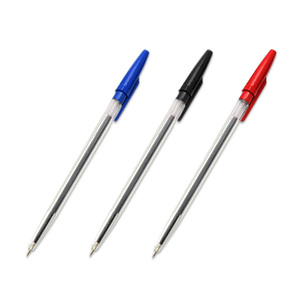 最佳简易圆珠笔1.0毫米塑料促销笔，带定制标志批量便宜 - Product Image 1