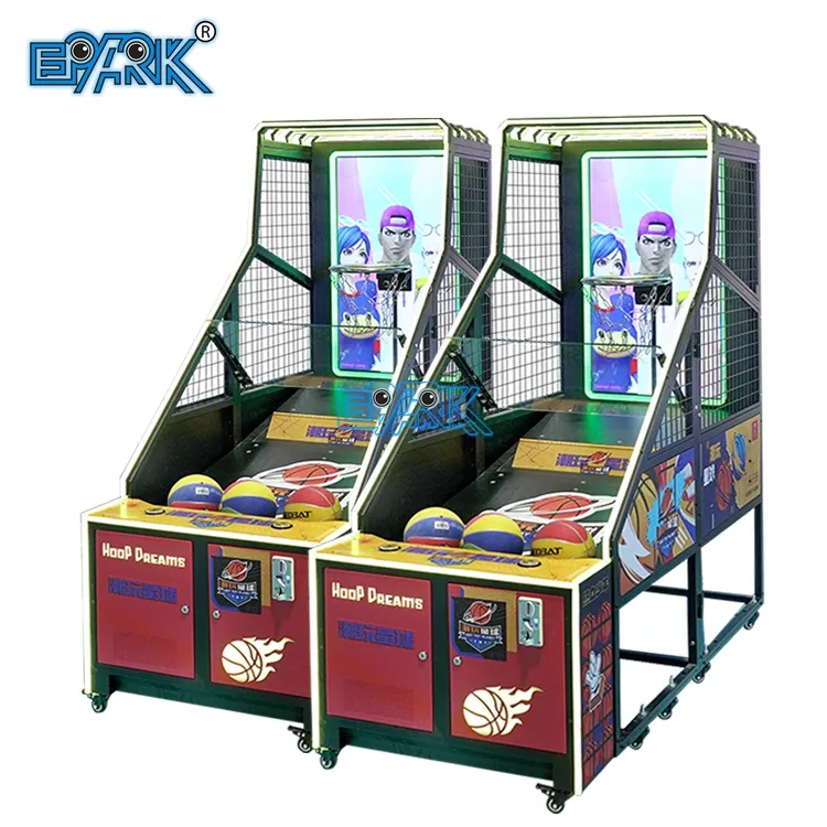 Parque De Diversões Indoor Coin operado LED Street Basketball Shooting Machine Máquina De Jogo De Arcada De Basquete De Rua