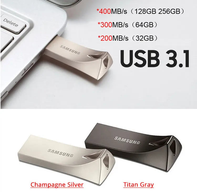 뜨거운 판매 삼성 USB 3.1 미니 펜 Pendrive 16GB ~ 256GB 저장 장치 U 디스크 USB 플래시 드라이브 디스크 카테고리