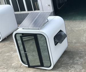 Akıllı dış mekan kullanımı ofis pod su geçirmez tasarım fabrika fiyatı. Lityum pil güneş ofis pod - Product Image 5