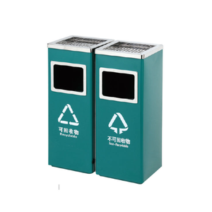Contenedores de clasificación Cubo de basura de reciclaje Cubo de basura de metal para exteriores Cubo de basura de metal Rectangular Parque Basura - Product Image 3