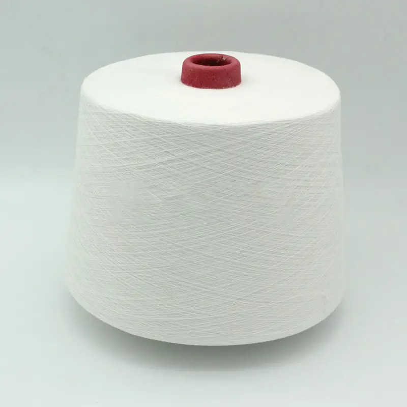 30S bàn tay mềm mại màu trắng tự nhiên dệt Polyester chải kỹ sợi 15% lanh và sợi polyester 85%
