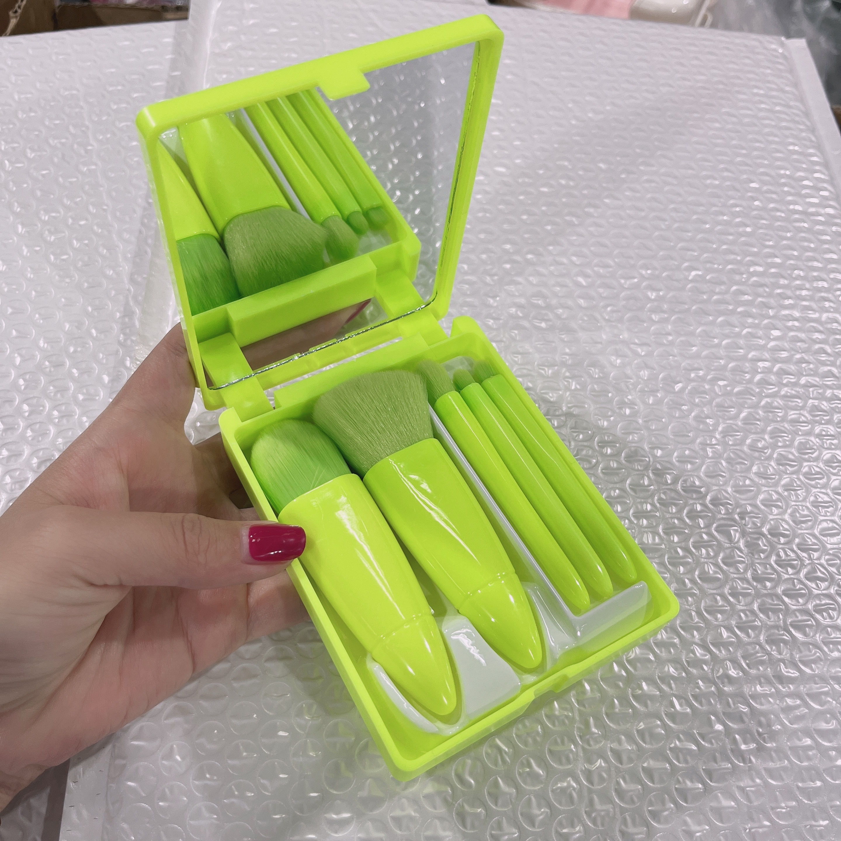makeup brushes set-green