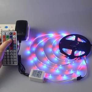 LED ışık 5m set DC12V 5M 300LED 2835 RGB LED şerit işık 24key uzaktan kumanda adaptörü - Product Image 1