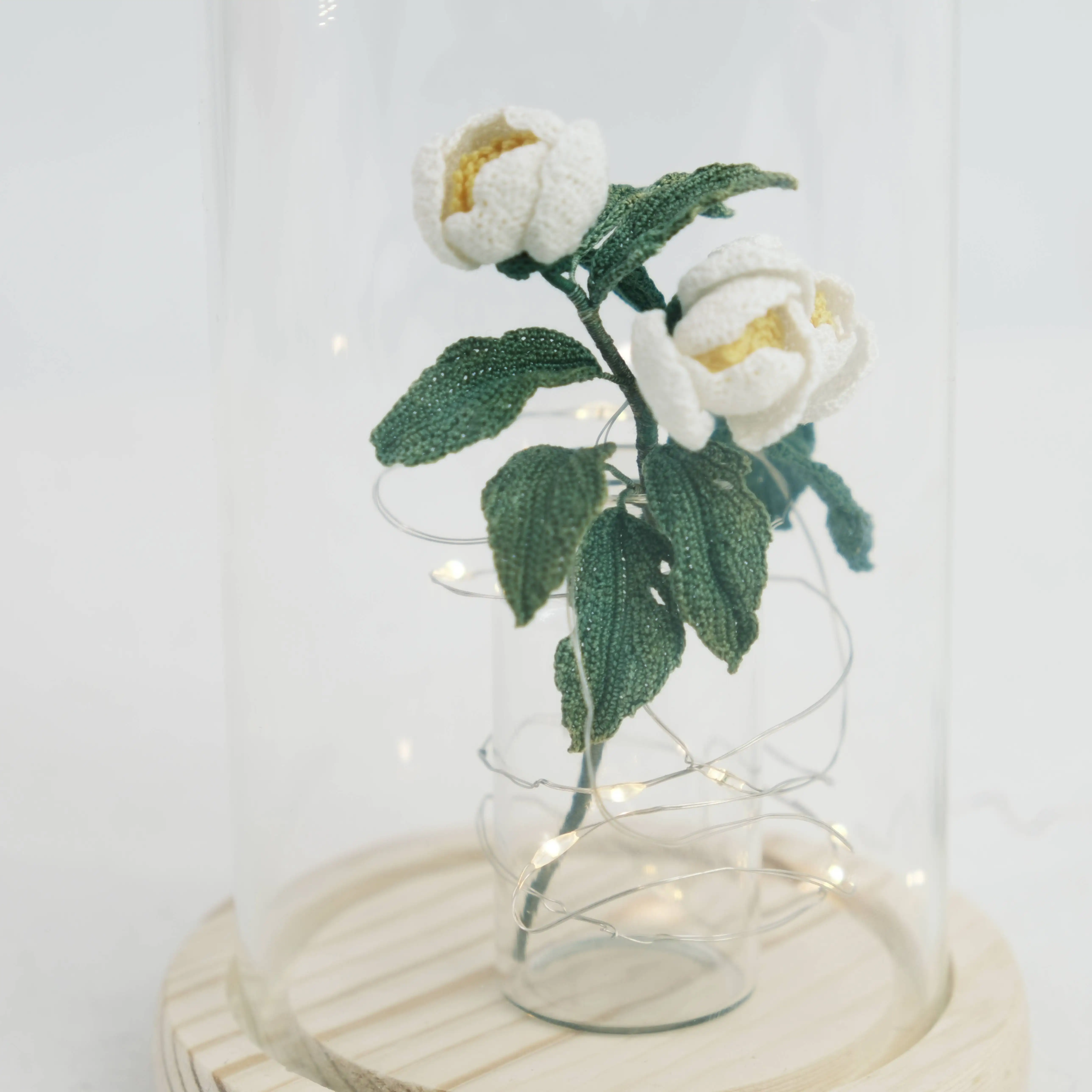 Lüks zarif zanaat minyatür çiçek ev dekorasyon süs minyatür dokuma çiçek süs