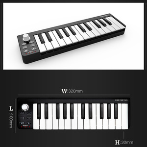 USB <strong>MIDI</strong> <strong>Keyboard</strong> <strong>Controller</strong> Black 25-key Music Editing <strong>Keyboard</strong> for Laptops Mac &amp; PC Editing Software Included - Product Image 6