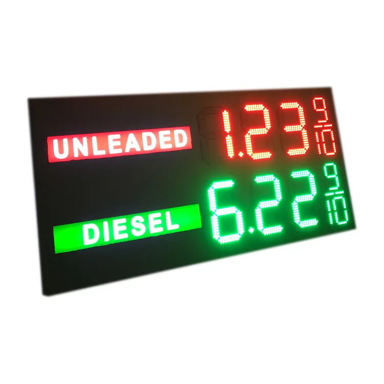 Kunden spezifisches Format 8.888 8.889/10 Rf-Fernbedienung Digitale LED-Kraftstoff preis schilder LED-Anzeigen für Tankstellen