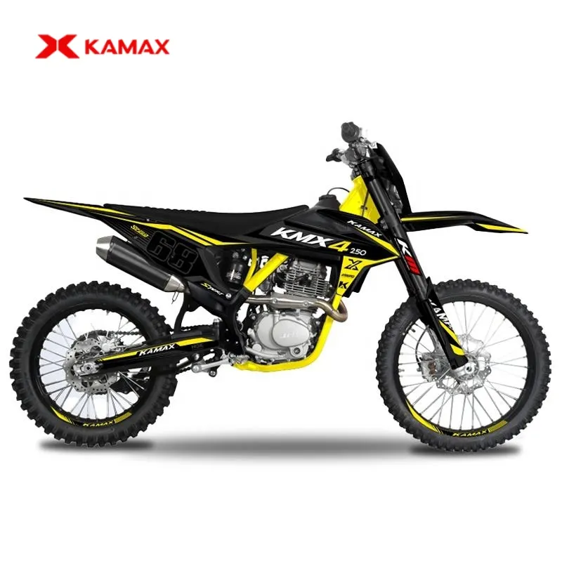 KAMAX 2024 yeni KMX-4 çapraz yarış motosiklet 250cc Dirtbike güçlü motor satılık 250cc benzin mototas tas