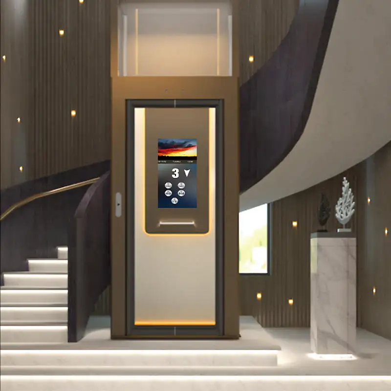 Elevador de casa al aire libre de 2-4 pisos personalizado de alta calidad, elevador de Villa tipo tracción, elevadores para el hogar