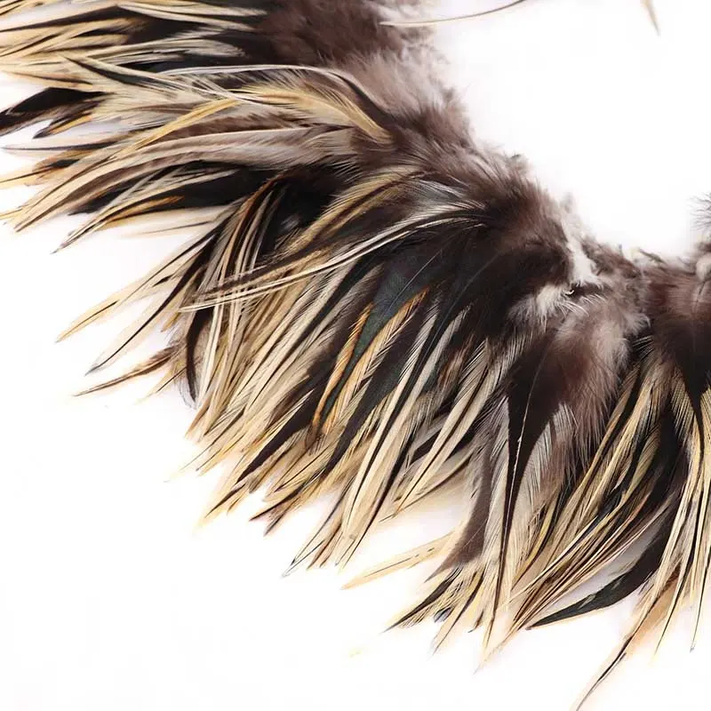 4-6 Inch(10-15 cm) Bulk Sale Natural DIY Silver Chicken Grizzly Rooster Saddle Feathers für Decoration