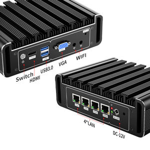 Günstigerer 4 LAN Industrie Computer PC J1900 RJ45 HD VGA Quad Core Mini NUC Firewall Pfsense Router J4125 lüfter loses Mini-PC Metall gehäuse - Product Image 3
