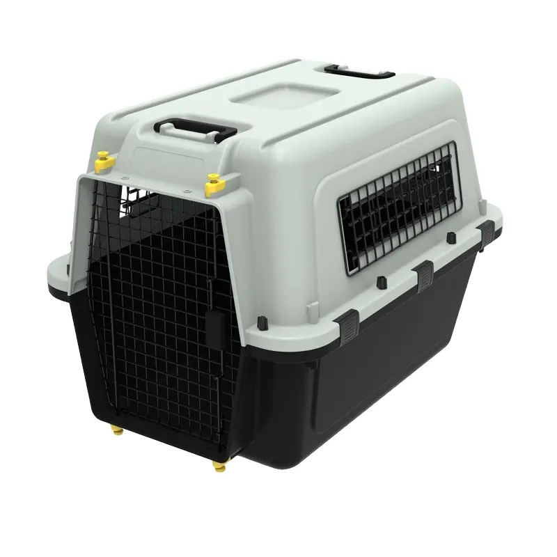 Caja de viaje de Metal para perros grandes, caja de transporte para mascotas de alta resistencia, duradera y barata, material PP