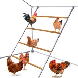 Tavuklar için büyük levrek 4 seviyeleri uyumlu ahşap muhafaza tavuk merdiveni - Product Image 1
