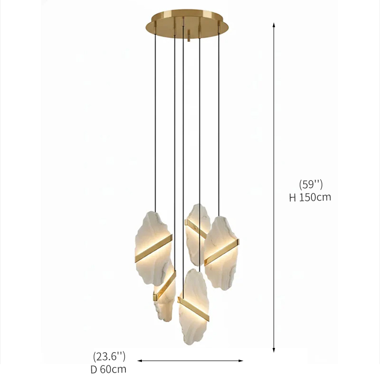 White / 5 heads D 60cm x H 150cm