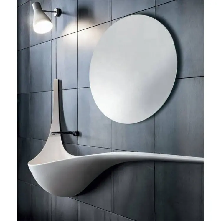 Lavabo de mano para baño de forma única, lavabo de pared especial, diseño de lavabo de superficie sólida