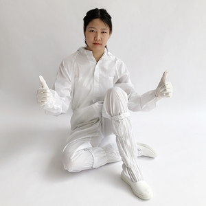 Bụi bằng chứng có thể giặt Trắng 5mm lưới phòng sạch chống tĩnh điện <span class=keywords><strong>ESD</strong></span> trùm đầu Coverall smock - Product Image 4