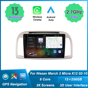 Multimedia di guida dinamica in tempo reale 3D per Nissan March 3 Micra K12 2002-2010 carplay di navigazione Bluetooth lettore di autoradio