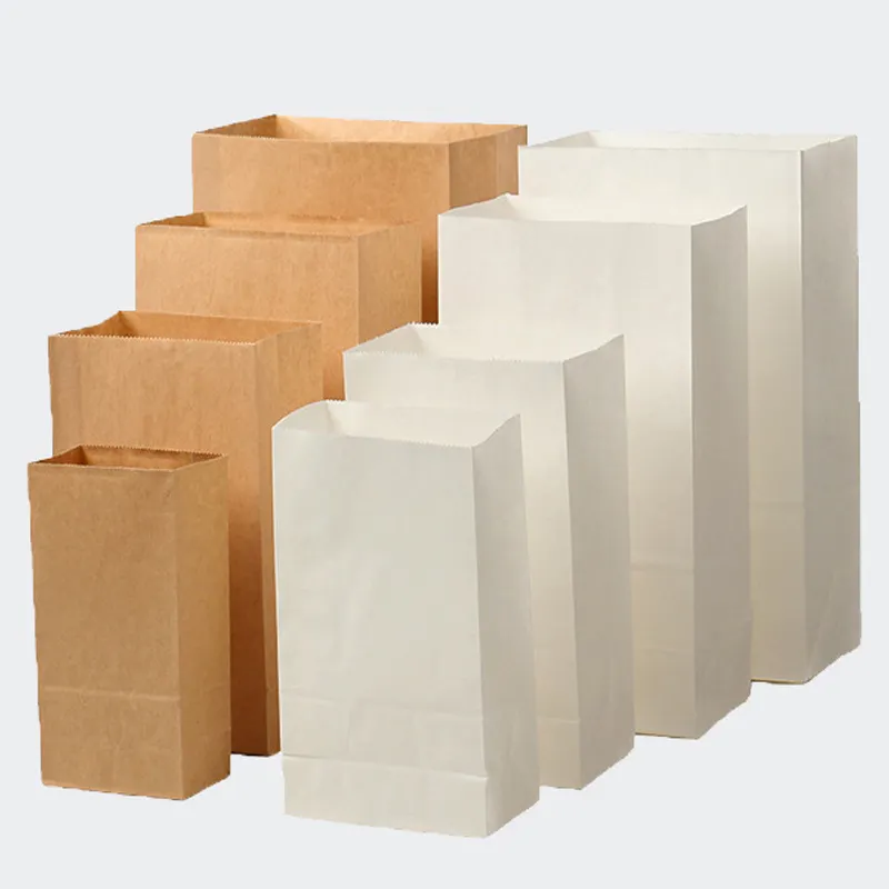 Sacola de compras com janela para embalagem de alimentos e compras em estoque, sacola de papel Kraft biodegradável marrom Zip Lock