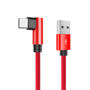 Odaklar USB C kablosu 90 derece naylon örgülü siyah USB kablosu oyun oynamak için USB2.0 Ladekabel hızlı şarj kablosu - Product Image 1