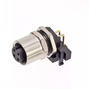 Sağ açı M12 PCB konektörü 90 derece erkek/kadın M12 A kodu 2/3/4/5/6/8/12 Pin 12 P 5Pin bağlayıcı paneli montaj konektörü - Product Image 3