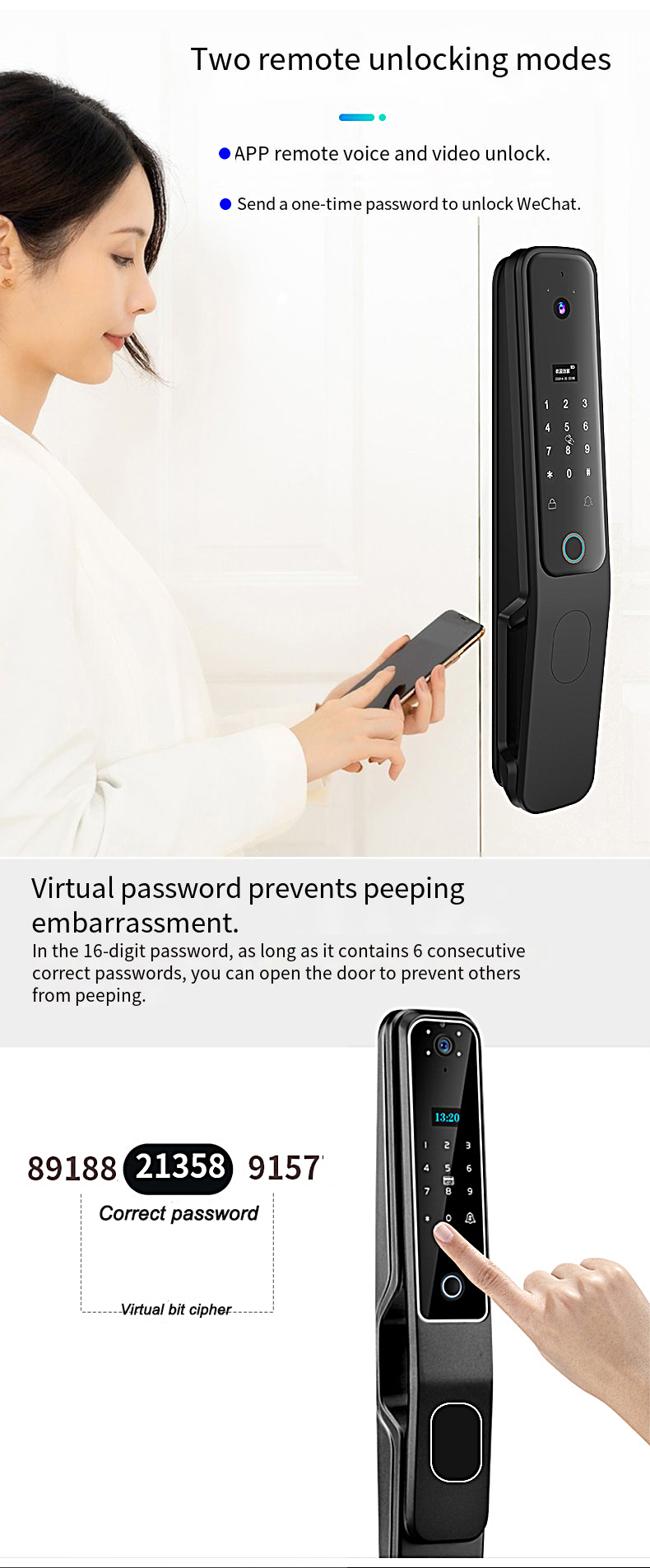 Multifunctional door lock smart electronic cat's eye induction remote control lithium battery  beautiful intelligent locks doors