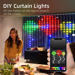 Festival de Navidad Smart App Controlado 400 LED Cortina Luces Pixel Fairy Decorativo Twinkle Stage Lighting IP44 String Style - Product Image 2