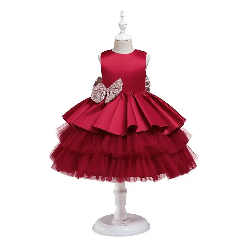 2023 yeni çocuk çiçek kız kek kızlar için düğün elbisesi çocuk elbise prenses elbiseler