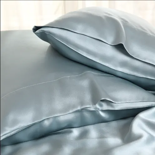OEM 100% Pure Mulberry Silk Pillowcase Silver Sleep Set Gift Box Packing Slip Silk Pillow Case