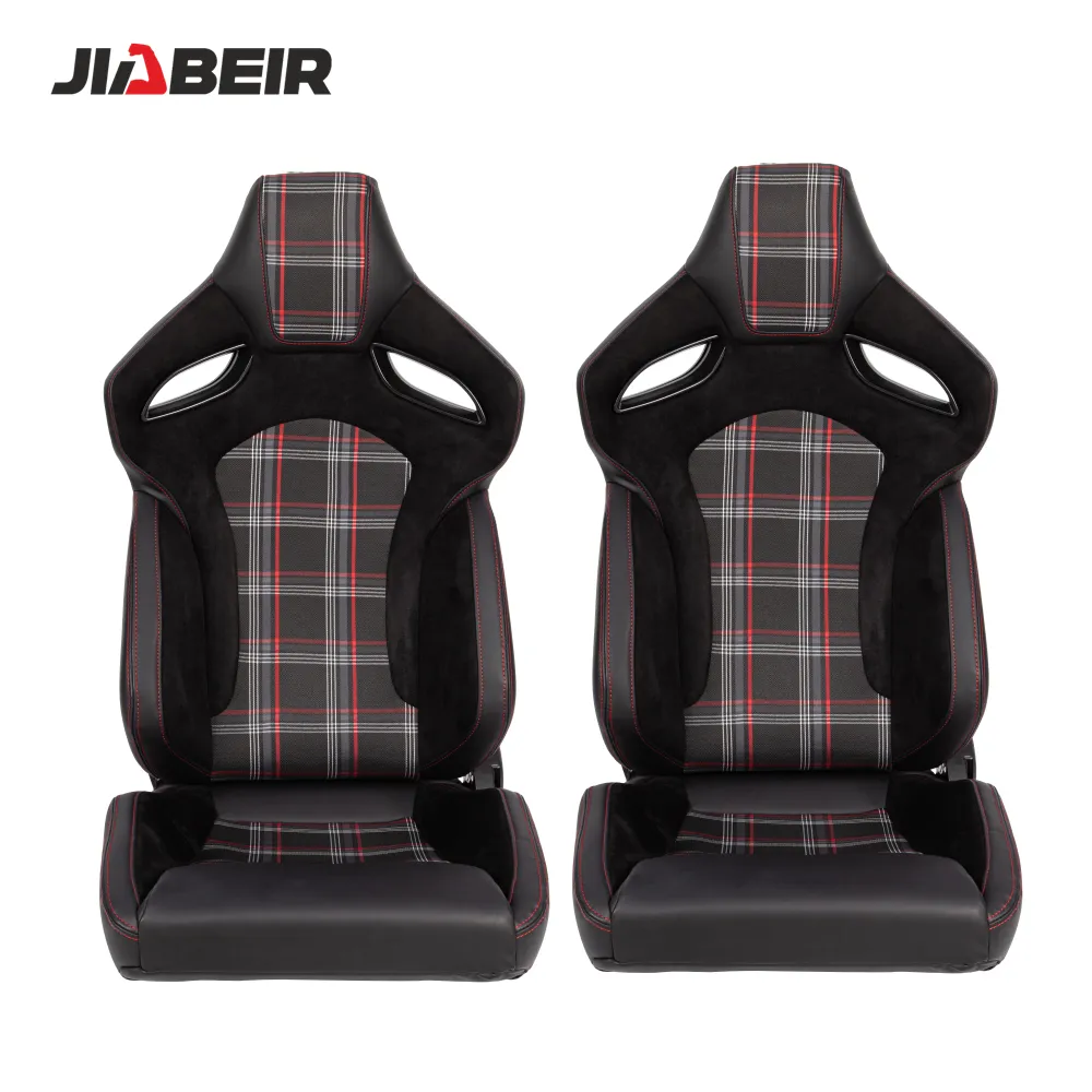 Jb90007 यूनिवर्सल को समायोजित काले pu चमड़े की लाल बाल्टी रेसिंग कार सीट