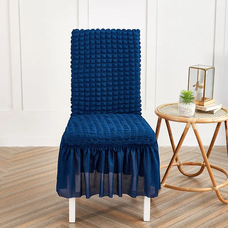 Protector de silla de LICRA con celosía de burbujas, funda elástica extraíble para silla de comedor