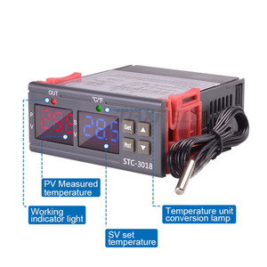 Termostato STC-3018 regulador de humedad y temperatura Digital, Sensor NTC, sonda termorregulador, 10A